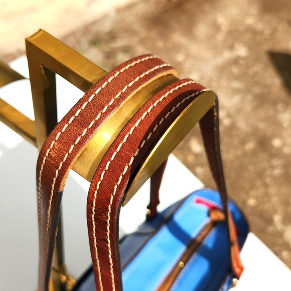 Dooney & Bourke Blue Pebbled Leather Shoulder Bag - Picture 9 of 17